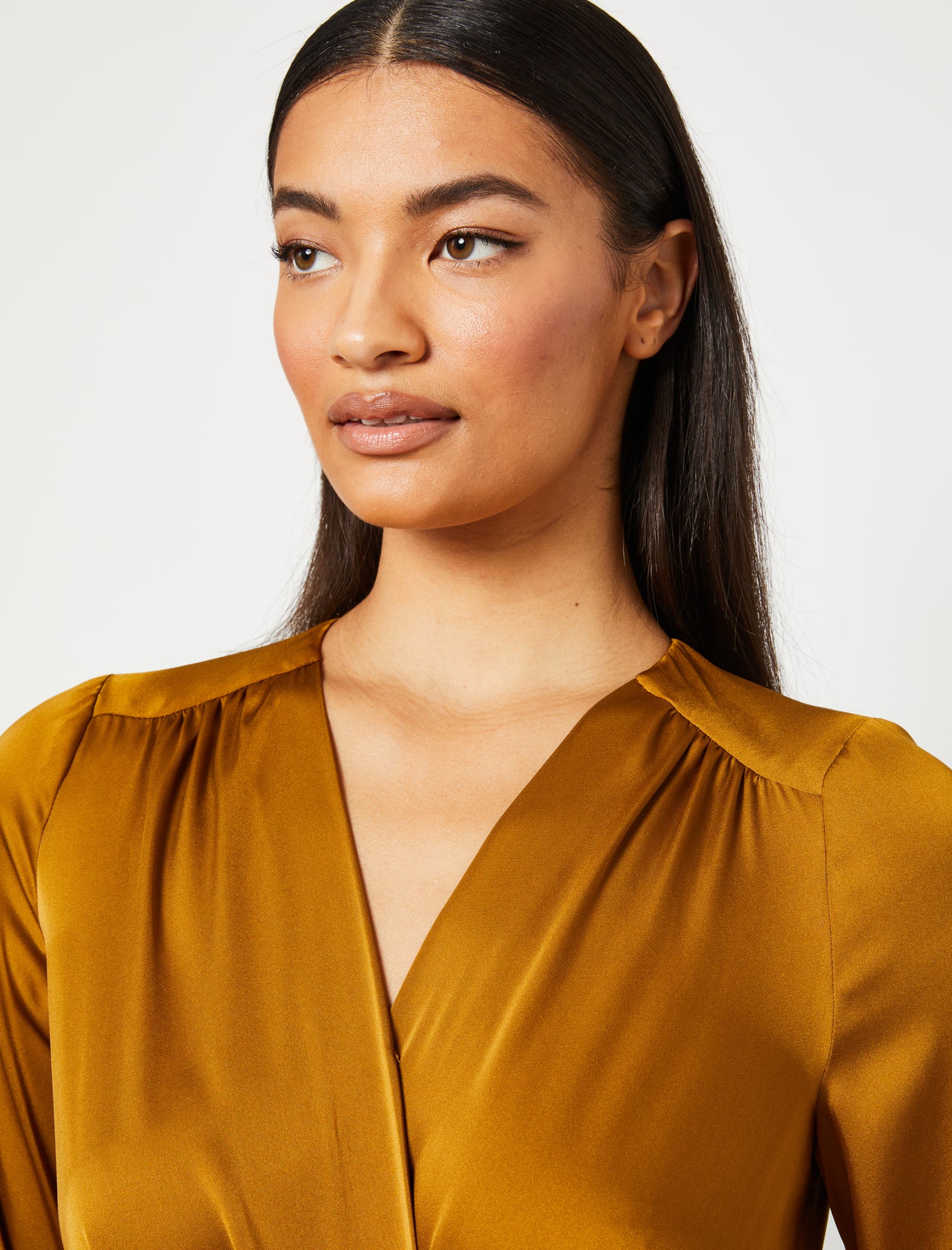 Long Sleeve Surplice Wrap Bodysuit - BCBGMAXAZRIA